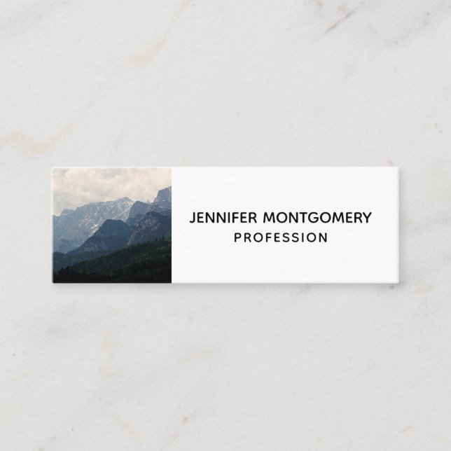 Scenic Alpine Mountains Nature Photo Mini Business Card (Front)