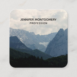Scenic Alpine Mountains Nature Photo Square Business Card