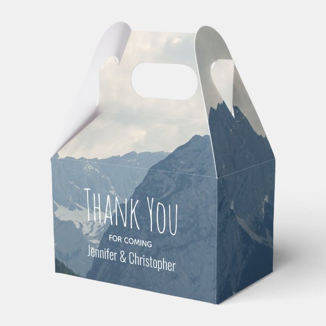 Scenic Alpine Mountains Nature Photo Wedding Favor Box (Front Side)