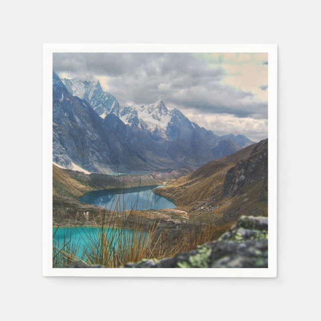 Scenic Alpine Mountains Photo Napkin (Front)