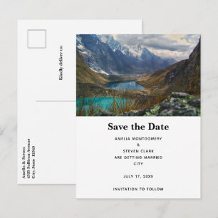 Scenic Alpine Mountains Photo Wedding Announcement Postcard