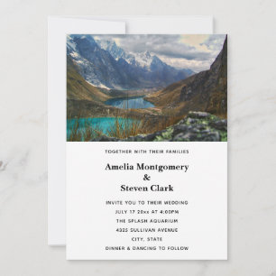 Scenic Alpine Mountains Photo Wedding Invitation