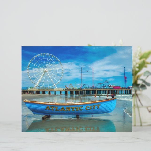 Scenic Atlantic City Boardwalk Scrapbook Paper (Standing Front)