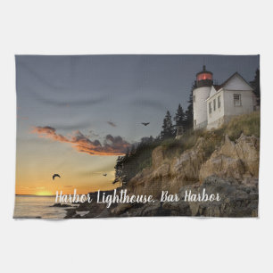 Scenic Bar Harbour Lighthouse Kitchen Towel
