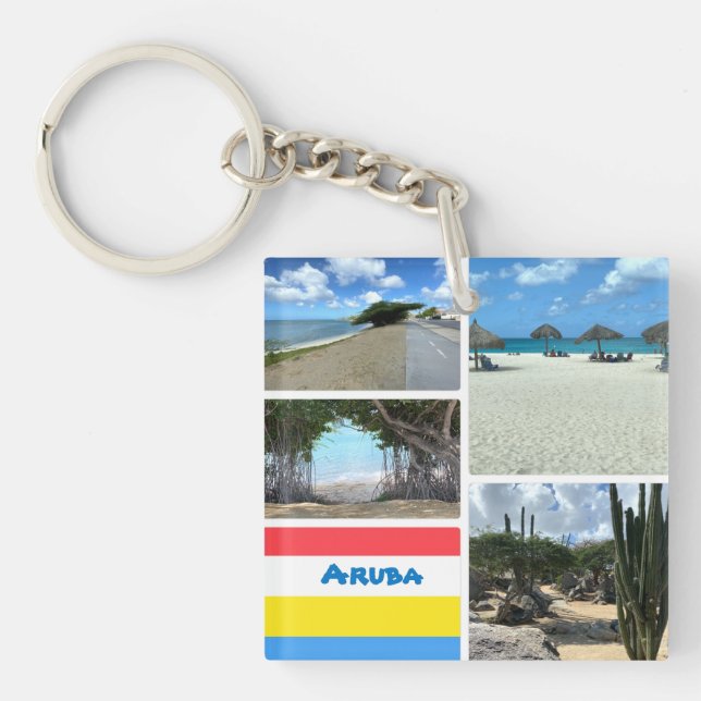 Scenic Beach and Desert Aruba  Keychain (Front)