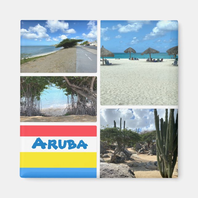 Scenic Beach and Desert Aruba  Magnet (Front)