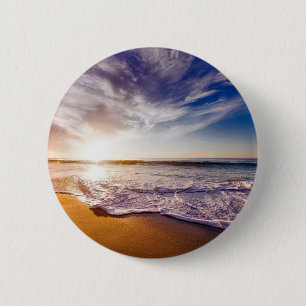 Scenic Beach Art Ocean Images Photography Cool Bea 2 Inch Round Button