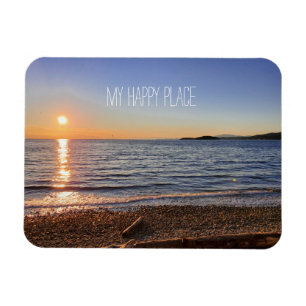 Scenic Beach Sunset Photo Magnet