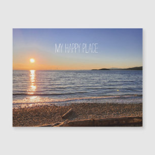Scenic Beach Sunset Photo Magnet