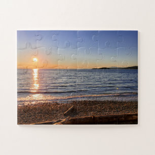 Scenic Beach Sunset Photo Oversized Jigsaw Puzzle