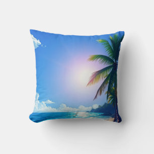 Scenic Beach  Throw Pillow