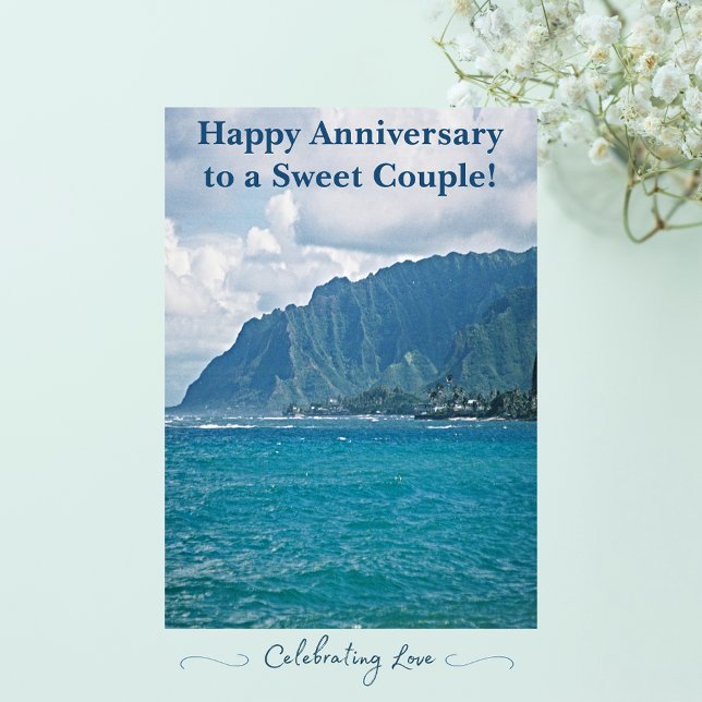 Scenic Beach Vacation Anniversary Greeting Card (Creator Uploaded)