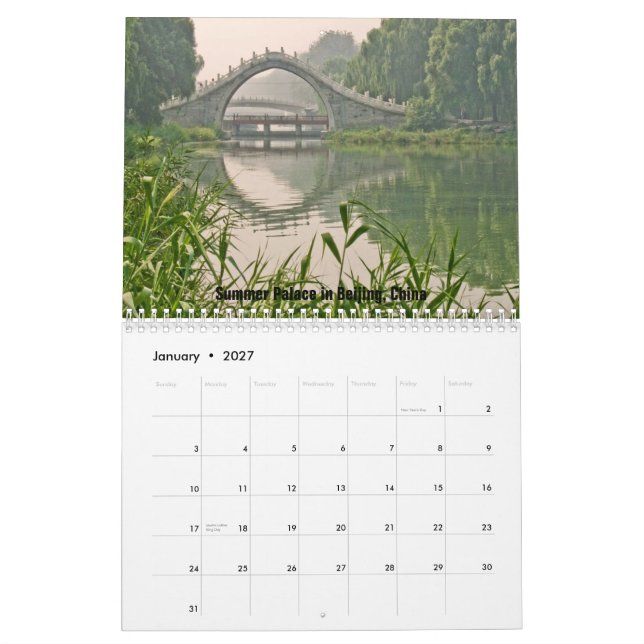Scenic BEIJING Calendar (Jan 2027)