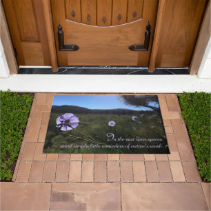 Scenic Blue Flax WildFlowers Morning Light Welcome Doormat