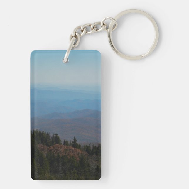 Scenic Blue Ridge Mountains Nature Photography Keychain (Back)