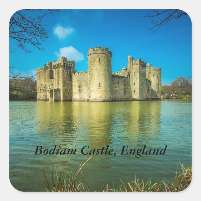Scenic Bodiam Castle in East Sussex England Square Sticker (Front)