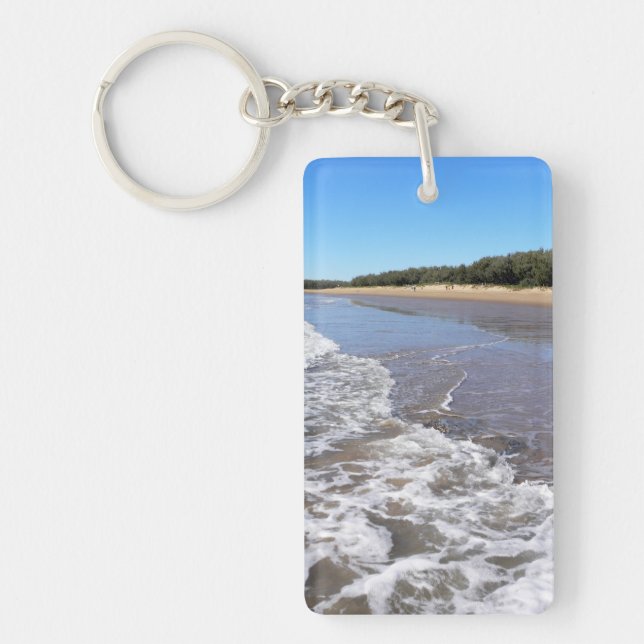 Scenic Canoe Point Beach Tannum Sands Ocean Wave Keychain (Front)