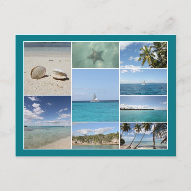 Scenic Caribbean Photo Collage Postcard (Front)