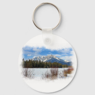 Scenic Cascade Mountain - Banff Alberta Keychain