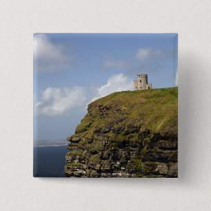 Scenic Cliffs of Moher and O'Brien's Tower. 2 Inch Square Button