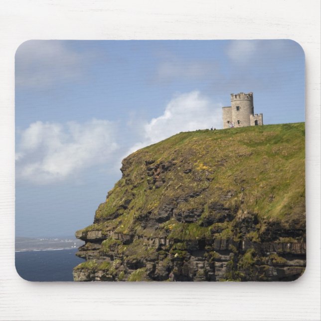 Scenic Cliffs of Moher and O'Brien's Tower. Mouse Pad (Front)