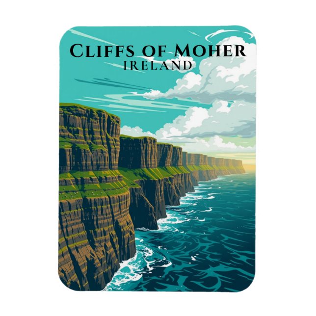 Scenic Cliffs of Moher Ireland Coastal Souvenir Magnet (Vertical)