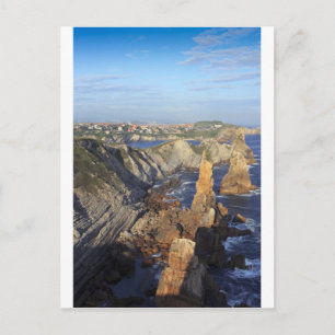 Scenic coast in Cantabria, Spain Postcard