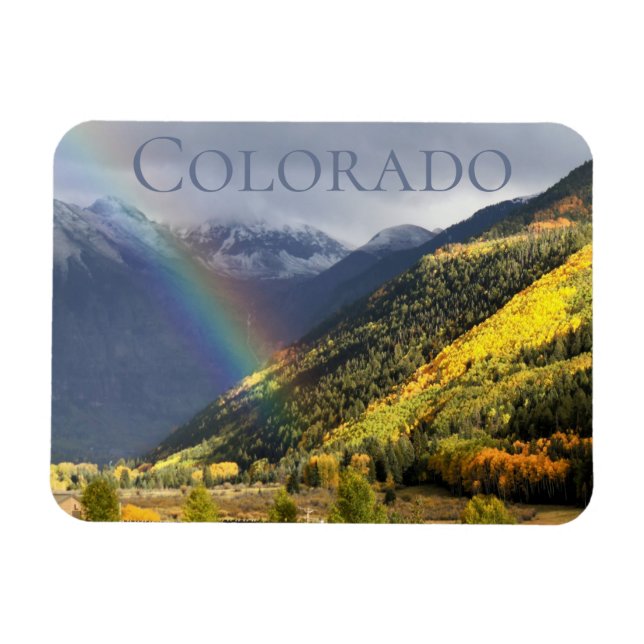 Scenic Colorado Autumn Rainbow and Aspens Magnet (Horizontal)