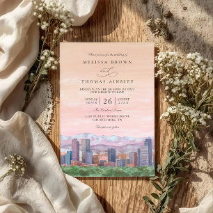 Scenic Denver Colorado Elegant QR Code Wedding Invitation