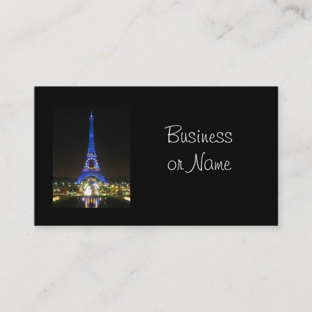 Scenic Eiffel Tower at Night Business Card (Front)