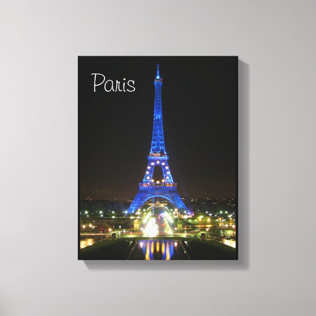 Scenic Eiffel Tower at Night Canvas Print (Front)