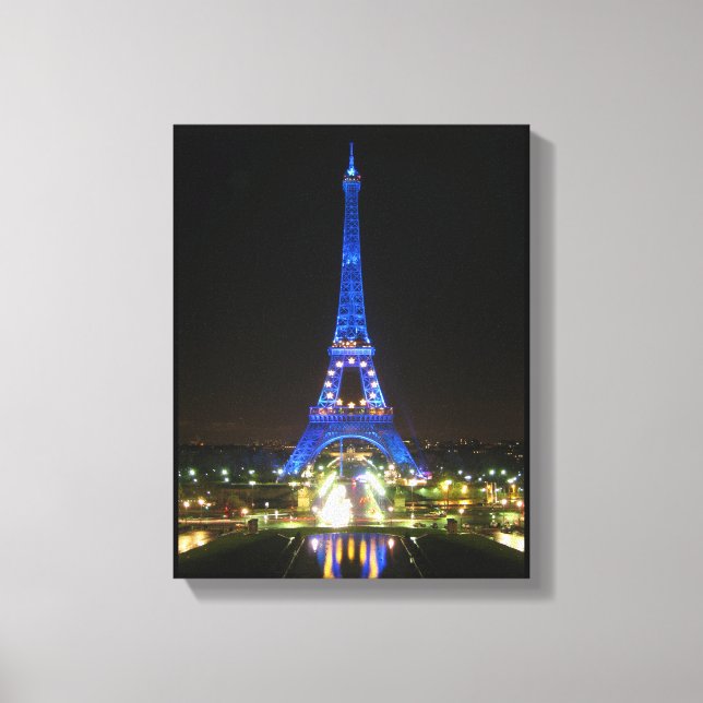 Scenic Eiffel Tower at Night Canvas Print (Front)
