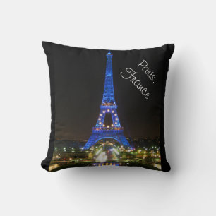 Scenic Eiffel Tower at Night Throw Pillow