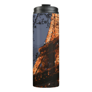 Scenic Eiffel Tower Paris France at Night Majestic Thermal Tumbler