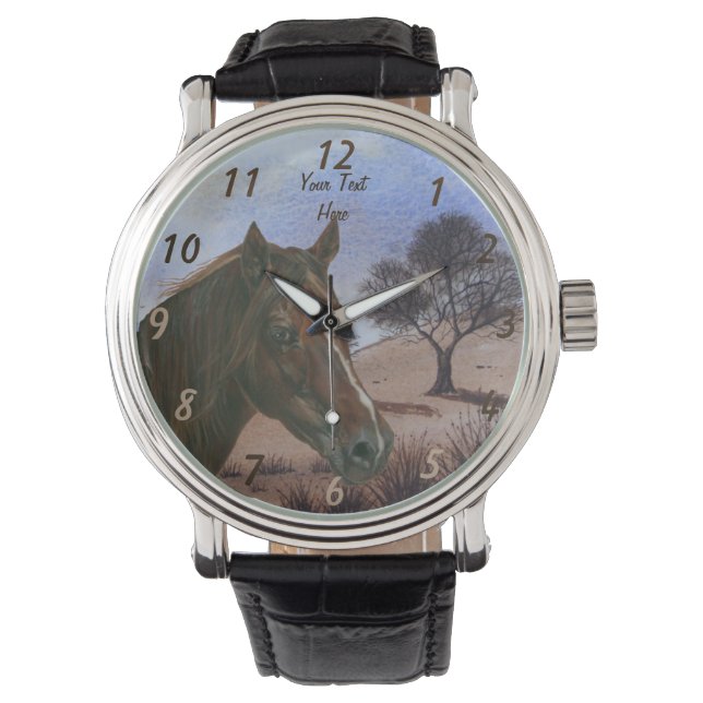 scenic equine portrait chestnut mare brown horse watch (Front)