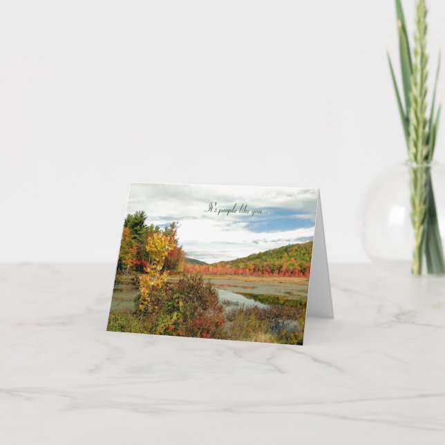 Scenic Fall Custom Volunteer Appreciation Card (Front)