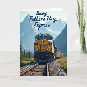 Scenic Fathers Day Train Card