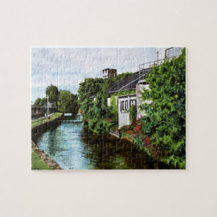 Scenic Galway City Ireland Canal Painting Jigsaw Puzzle