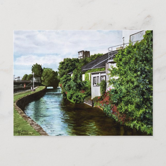 Scenic Galway City Ireland Canal View Postcard (Front)