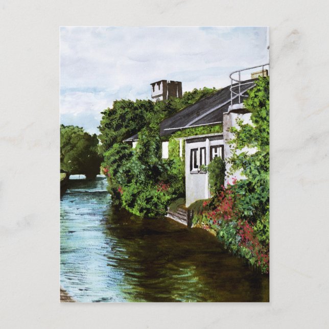 Scenic Galway City Ireland Canal View Postcard (Front)
