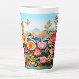 “Scenic Garden Mug – Colourful Flowers & Butterfly