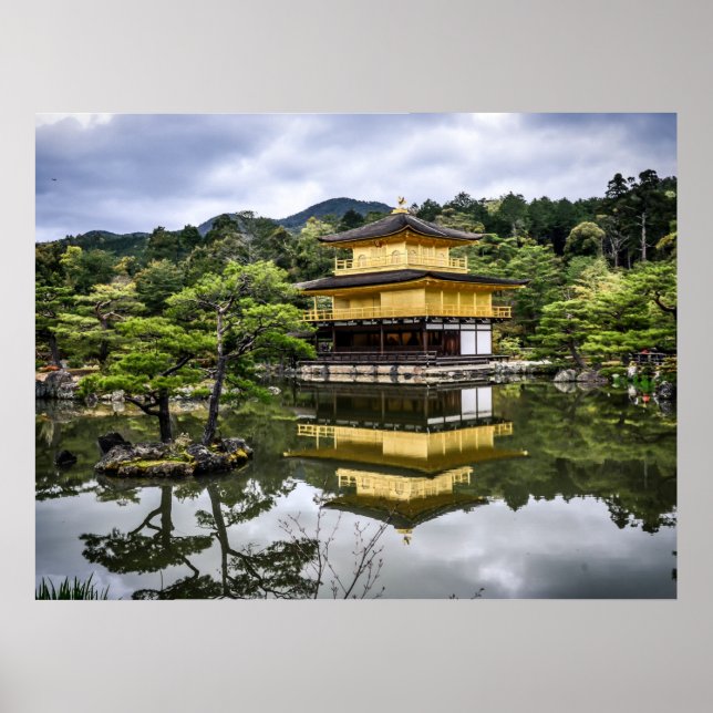Scenic Golden Pavilion Japanese Garden Poster (Front)