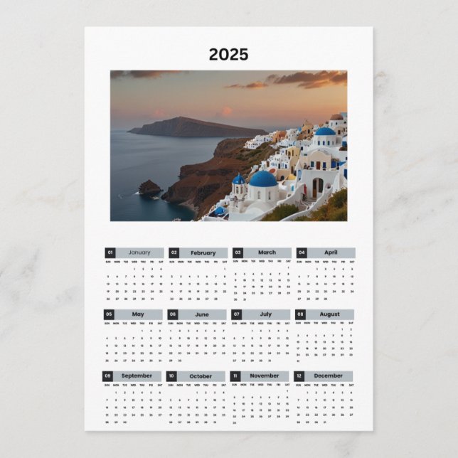 Scenic Greece View Calendar Program (Front)