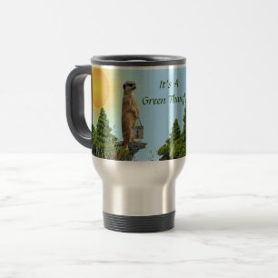 Scenic 'GreenThang' Meerkat Animal Travel Mug