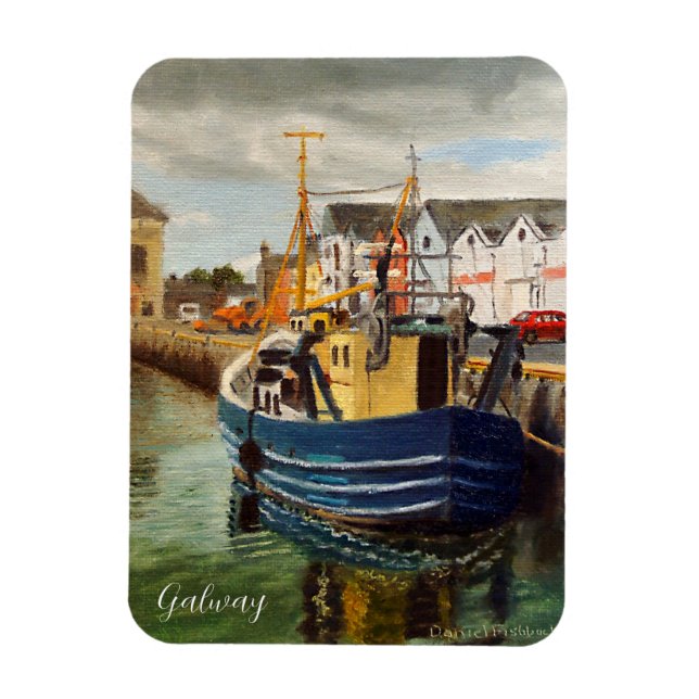 Scenic Harbour in Galway City Ireland Magnet (Vertical)