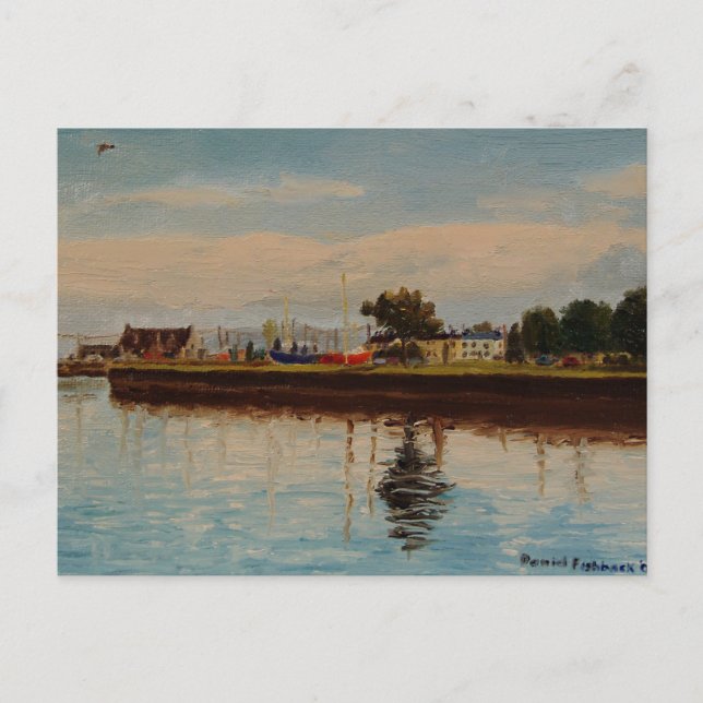Scenic Harbour in Galway City Ireland Postcard (Front)