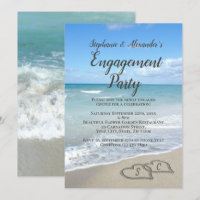 Scenic Hearts in the Sand Beach Engagement Party