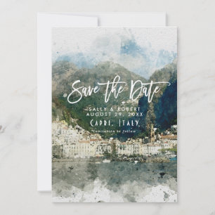 scenic Italy Amalfi wedding save the date card