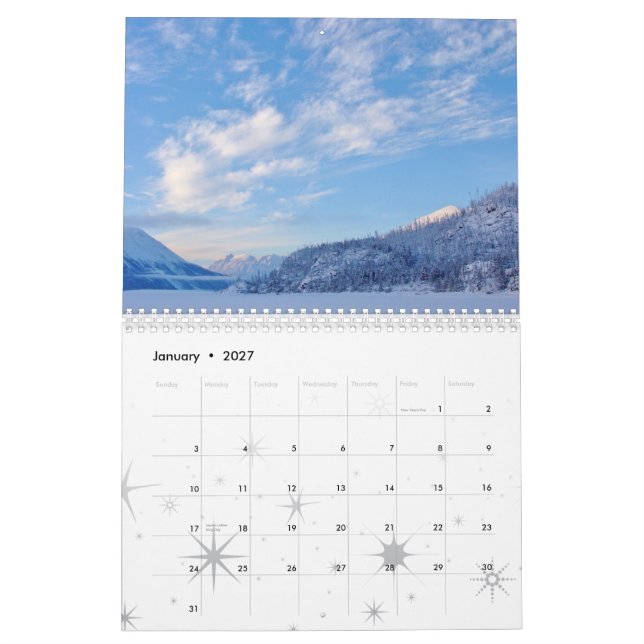Scenic Kenai Peninsula, Alaska Calendar (Jan 2027)
