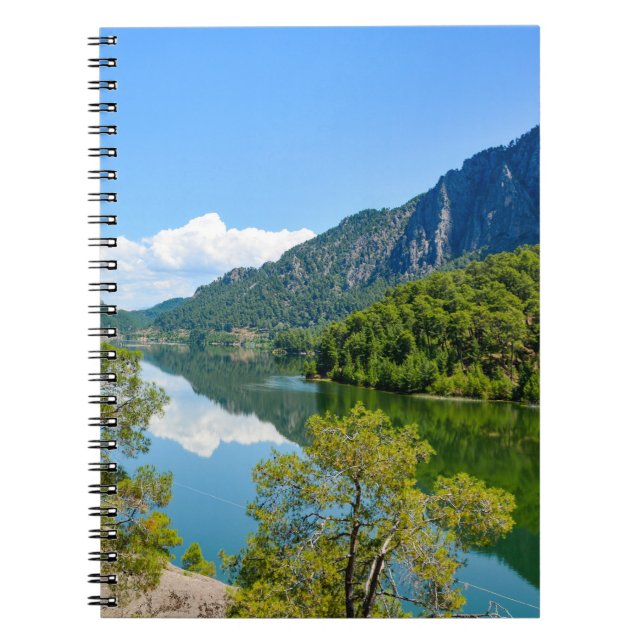 Scenic Lake Mountain Reflection Photo Notebook (Front)